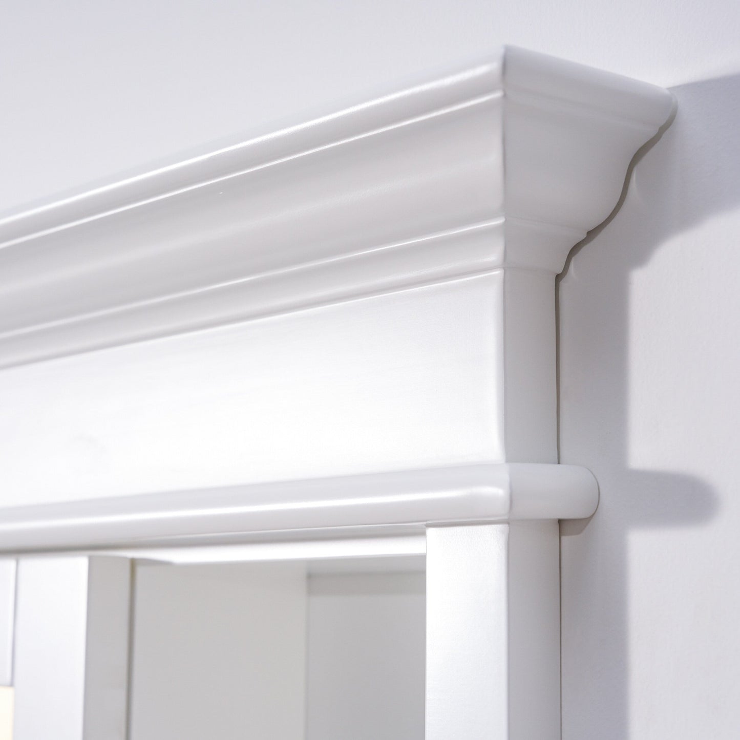 Forclover Solid Wood 40-in x 32-in Recessed Mount White Mirrored Soft Close Medicine Cabinet