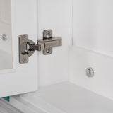 Forclover Solid Wood 36-in x 30-in Lighted Surface Mount White Mirrored Soft Close Medicine Cabinet