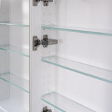 WELLFOR GRACE Solid Wood 40-in x 32-in Recessed Mount White Mirrored Soft Close Medicine Cabinet