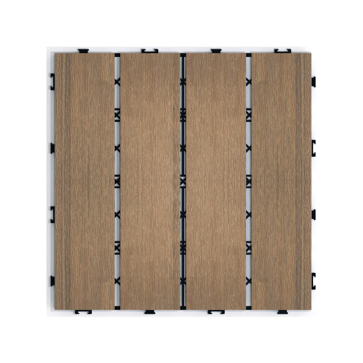 Maocao Hoom 11.8-in x 11.8-in Oak Prefinished Pressure Treated Composite Deck Tile (10.63-sq ft)