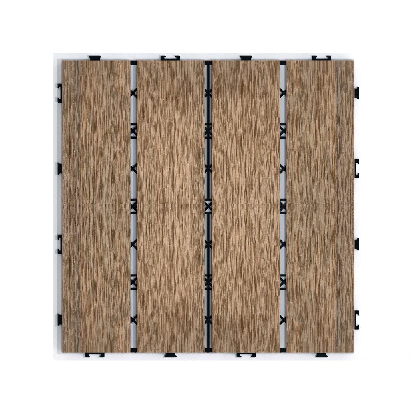 Maocao Hoom 11.8-in x 11.8-in Oak Prefinished Pressure Treated Composite Deck Tile (10.63-sq ft)