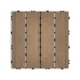 Maocao Hoom 11.8-in x 11.8-in Oak Prefinished Pressure Treated Composite Deck Tile (10.63-sq ft)