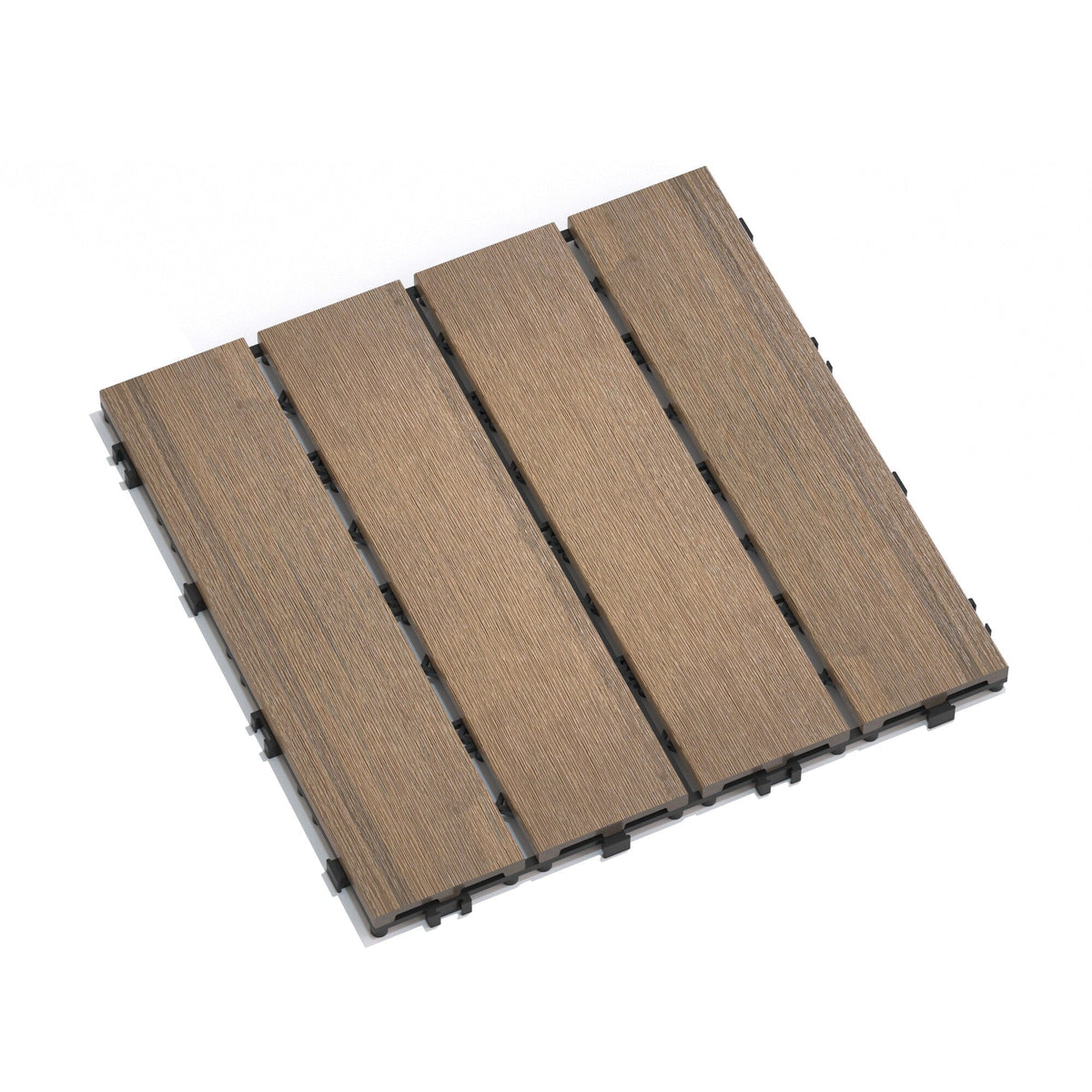 Maocao Hoom 11.8-in x 11.8-in Oak Prefinished Pressure Treated Composite Deck Tile (10.63-sq ft)