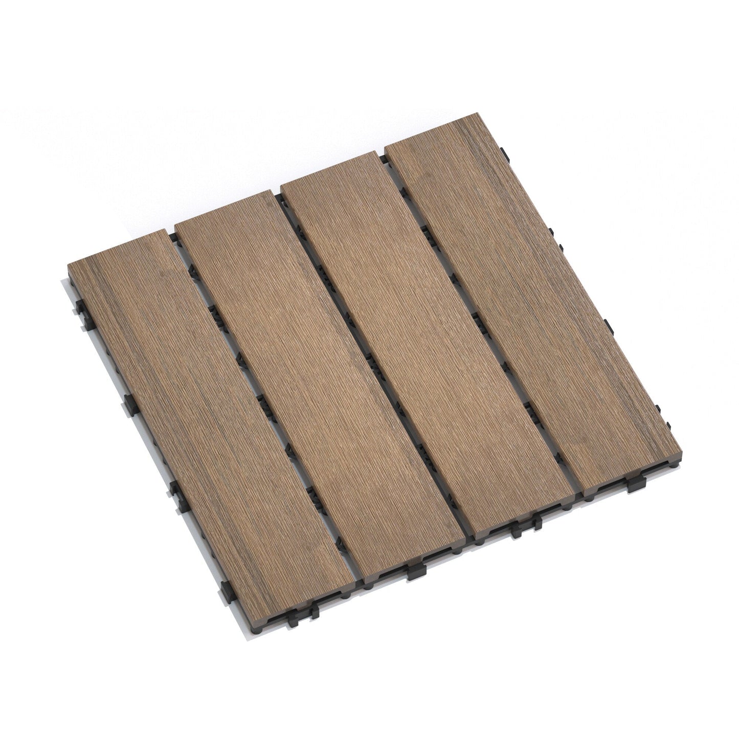 Maocao Hoom 11.8-in x 11.8-in Oak Prefinished Pressure Treated Composite Deck Tile (10.63-sq ft)