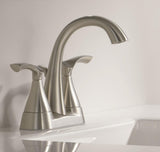 Delta Sandover SpotShield Brushed Nickel 2‑Handle 4‑in Centerset WaterSense Bathroom Sink Faucet with Drain