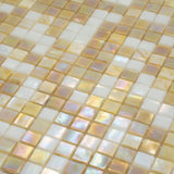 Apollo Tile Mingles Yellow Gold and White 11-1/2-in x 11-1/2-in Glossy Glass Uniform Squares Floor and Wall Tile (18.69-sq. ft/ Carton)
