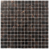 Apollo Tile Celestial Umber Brown and Gold 12-in x 12-in Glossy Glass Uniform Squares Floor and Wall Tile (20-sq. ft/ Carton)