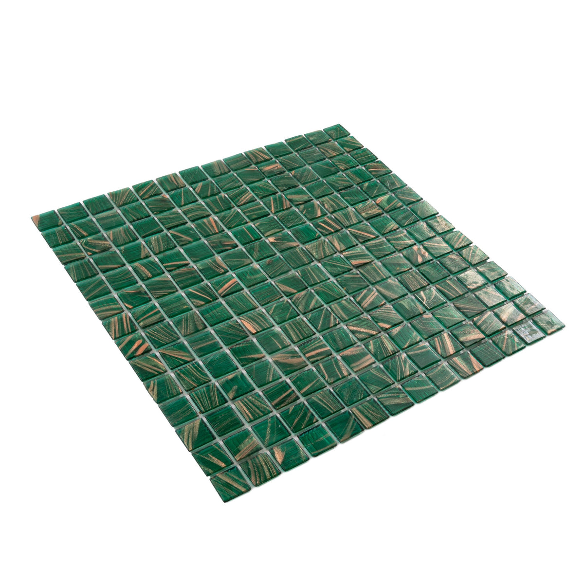 Apollo Tile Celestial Lincoln Green and Gold 12-in x 12-in Glossy Glass Uniform Squares Floor and Wall Tile (20-sq. ft/ Carton)