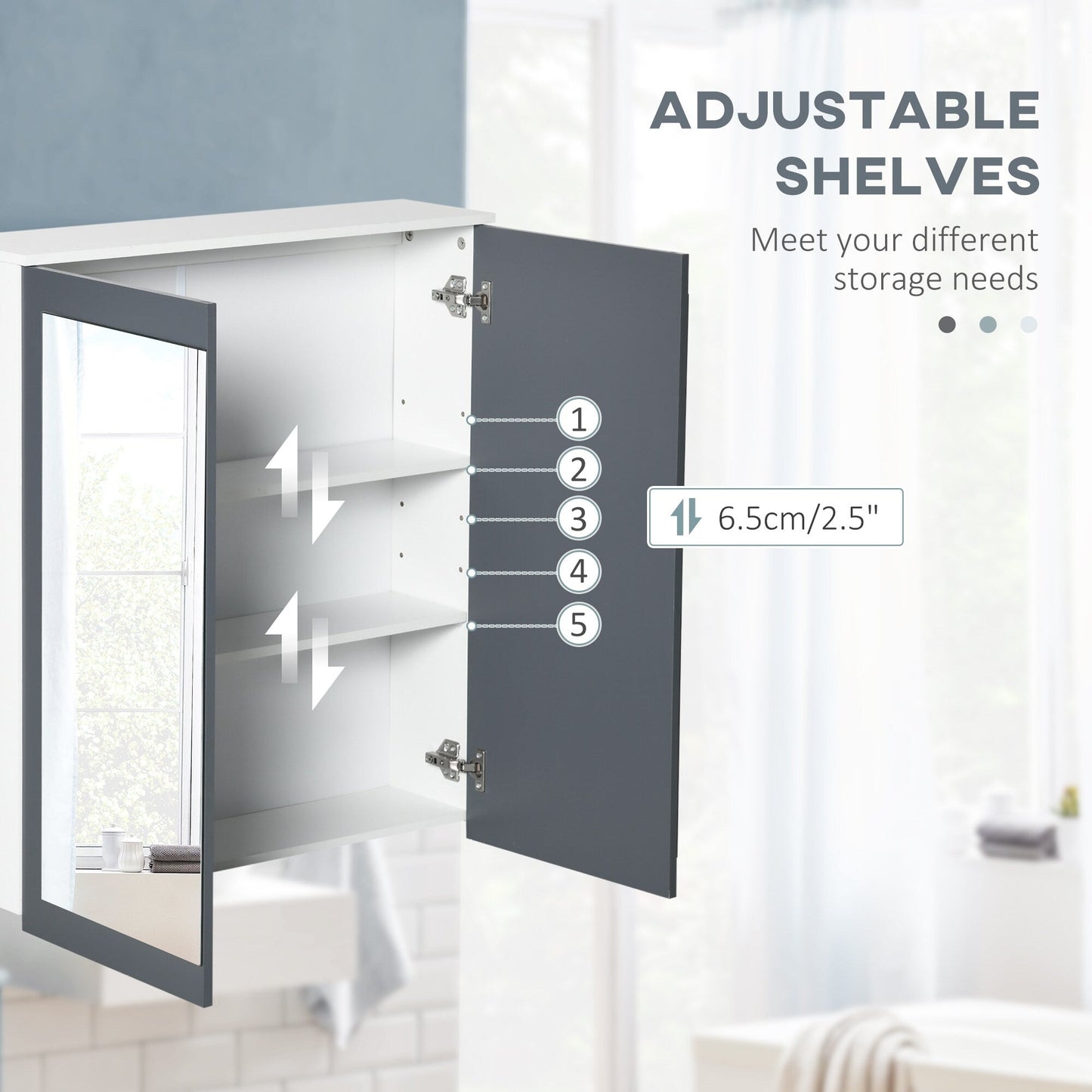 Forclover 24.5-in x 25.5-in Surface/Recessed Mount White Medicine Cabinet