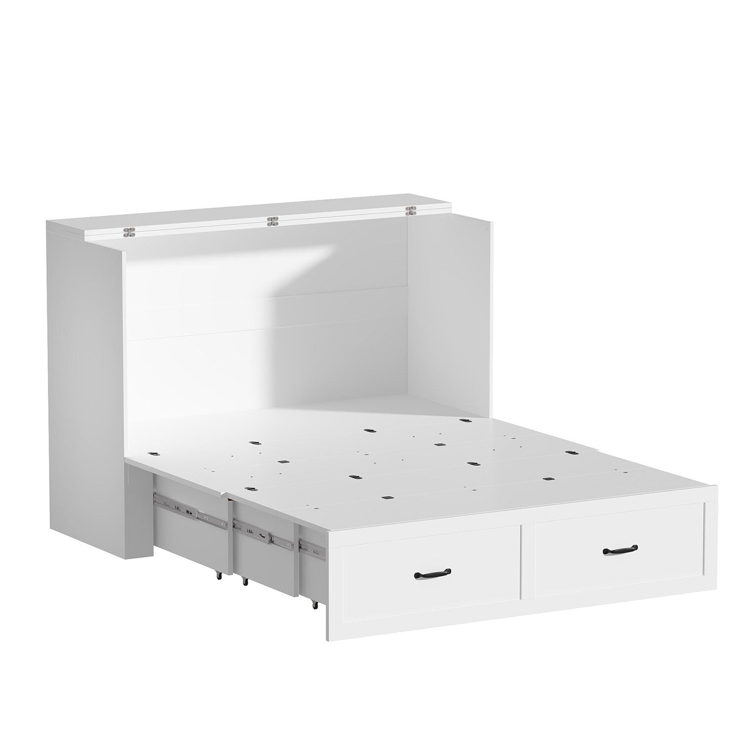 FUFU&GAGA Full Size Murphy Bed Cabinet with Charging Station and Drawer