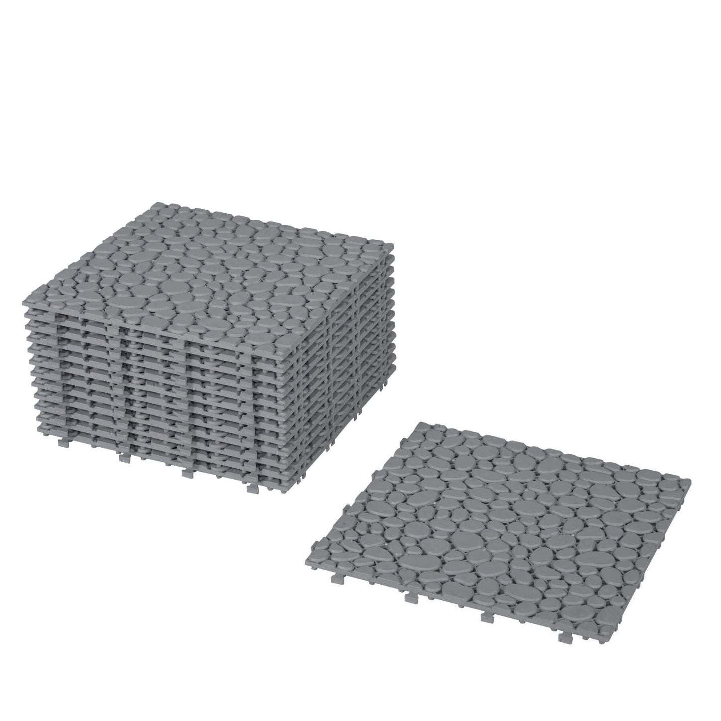 Maocao Hoom 12-in x 12-in Gray Prefinished Pressure Treated Vinyl/Plastic Deck Tile (12-sq ft)
