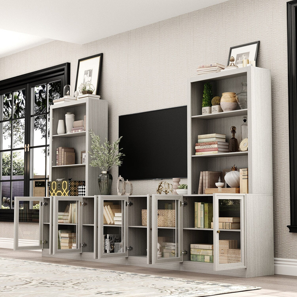 FUFU&GAGA Modern/Contemporary Gray Tv Cabinet (Accommodates TVs up to 56-in)