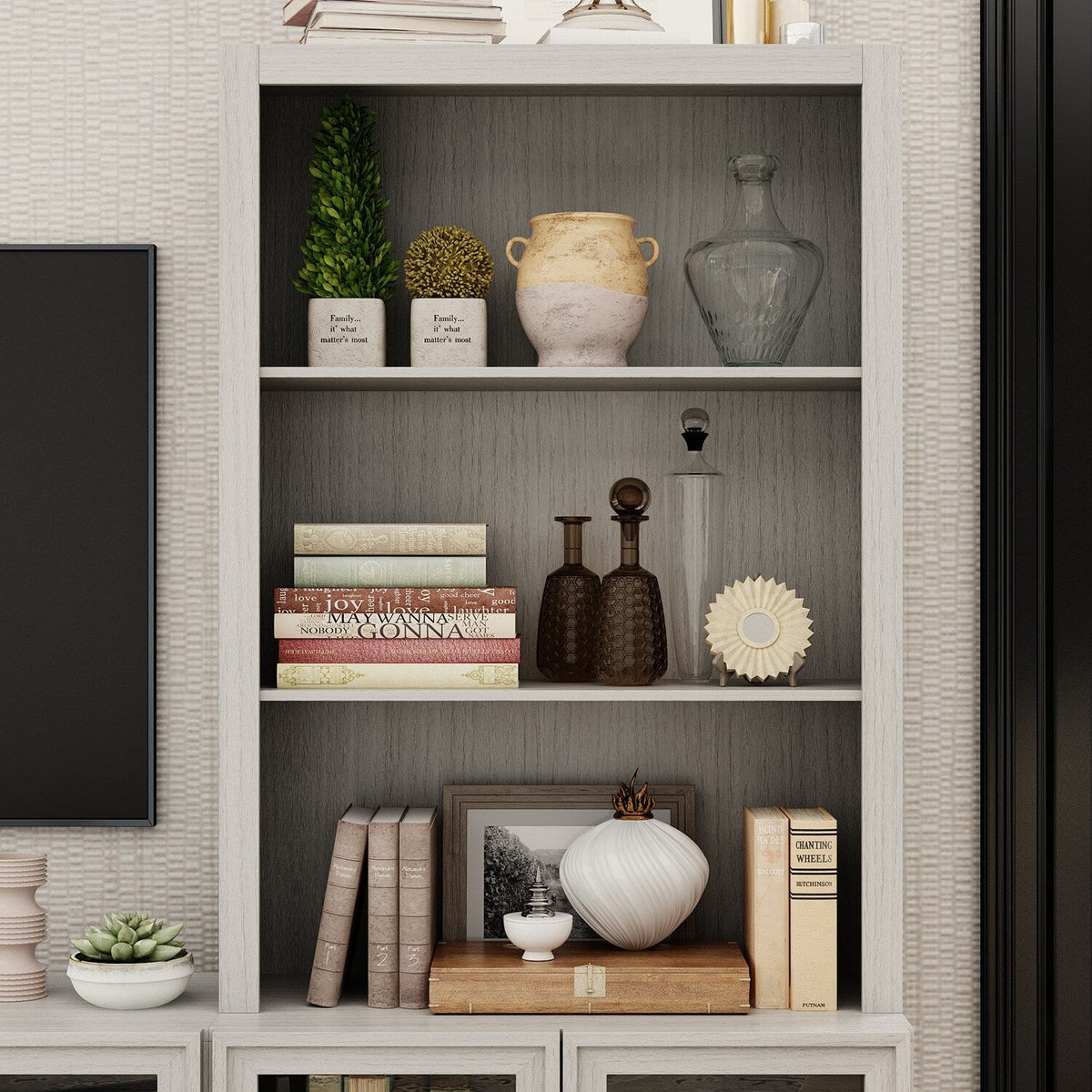 FUFU&GAGA Modern/Contemporary Gray Tv Cabinet (Accommodates TVs up to 56-in)