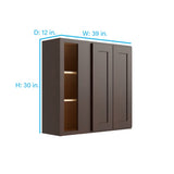 RELIABILT Parkstone 39-in W x 30-in H x 12-in D Espresso Blind Wall Fully Assembled Plywood Cabinet (Shaker Door Style)