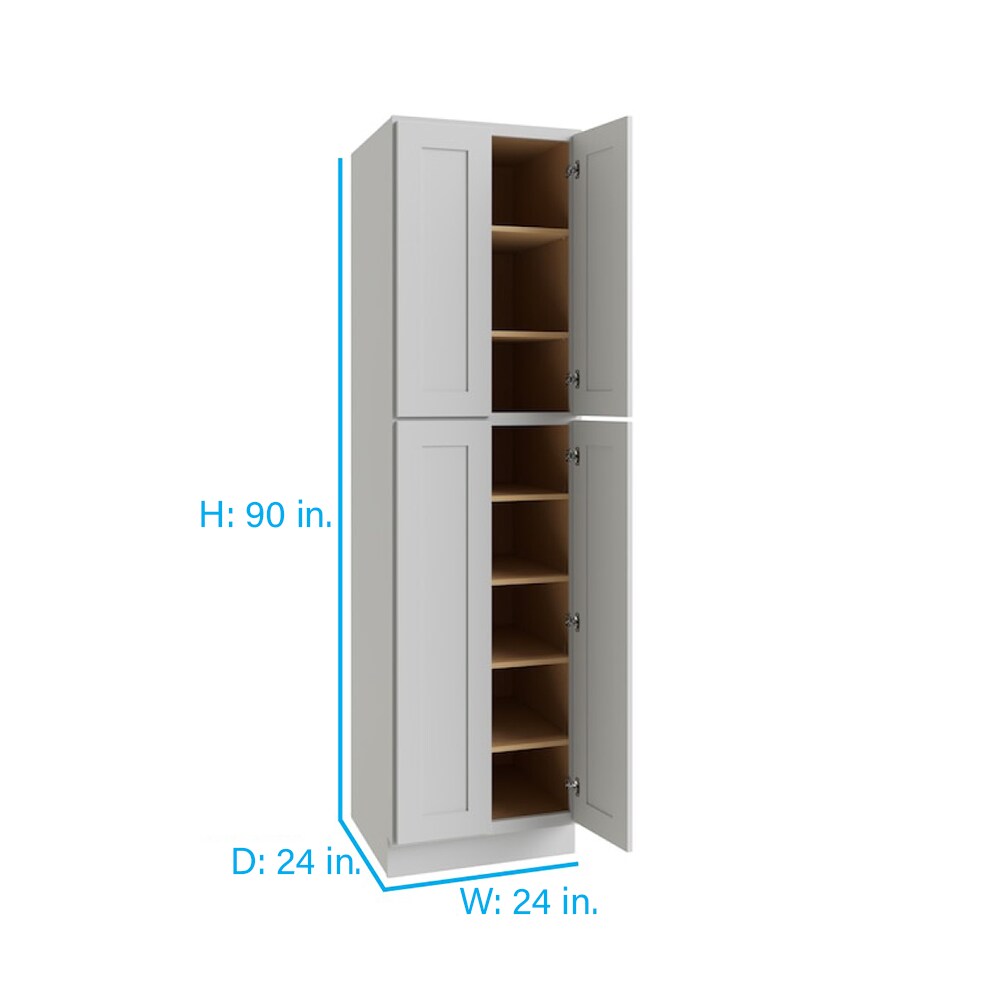 RELIABILT Parkstone 24-in W x 90-in H x 24-in D Grey Pantry Fully Assembled Plywood Cabinet (Shaker Door Style)