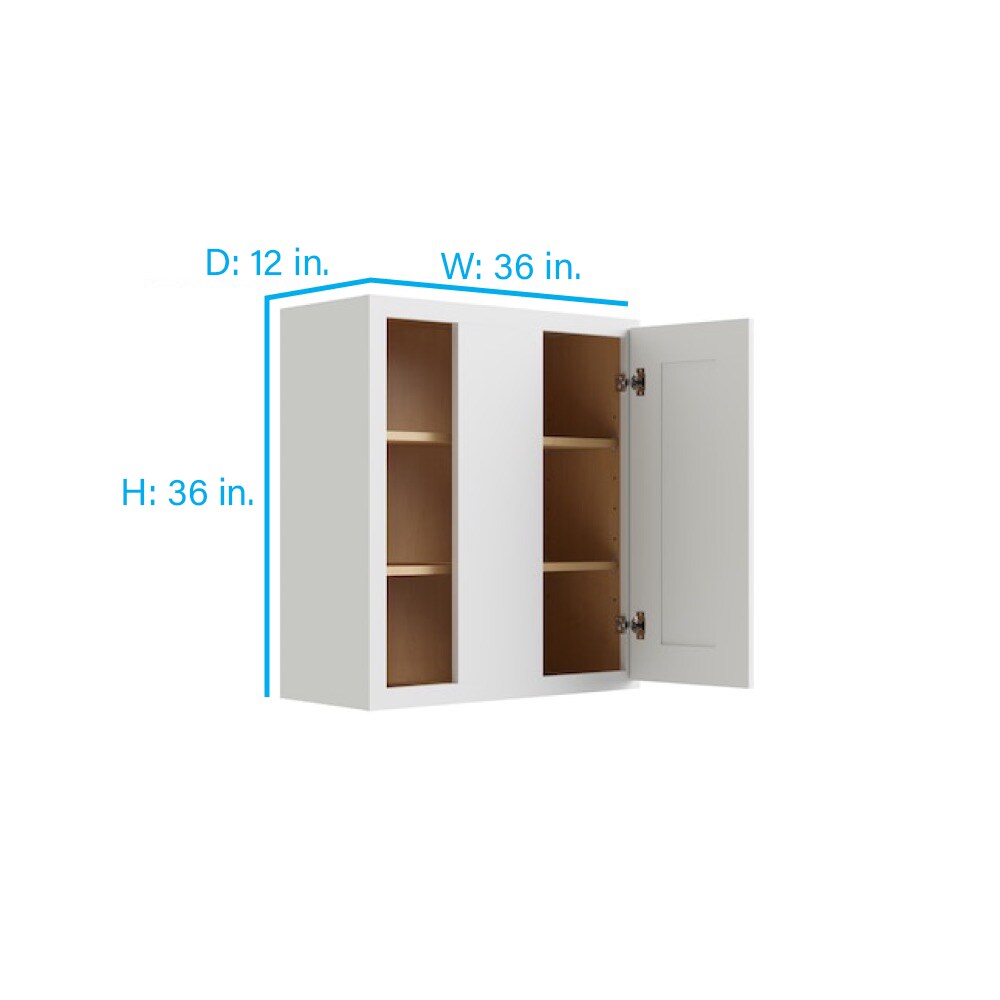 RELIABILT Parkstone 36-in W x 36-in H x 12-in D White Blind Wall Fully Assembled Plywood Cabinet (Shaker Door Style)