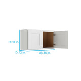 RELIABILT Parkstone 36-in W x 18-in H x 12-in D White Wall Fully Assembled Plywood Cabinet (Shaker Door Style)