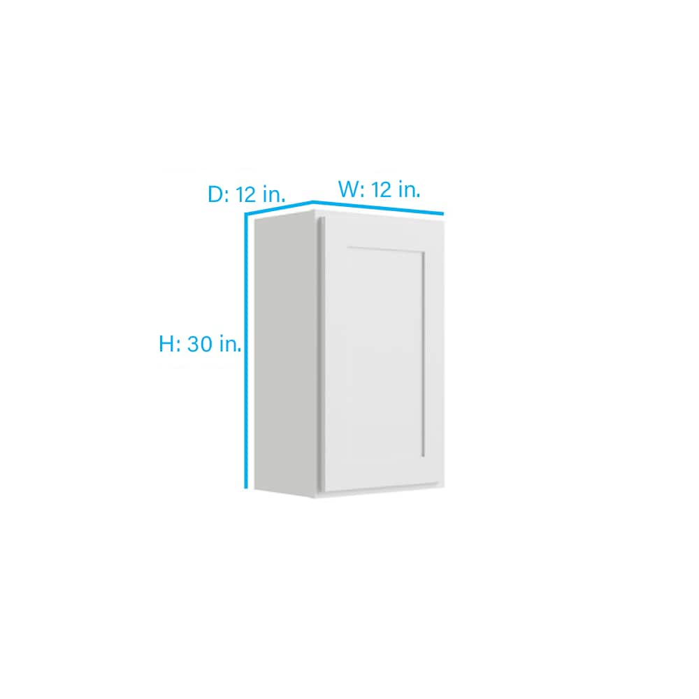 RELIABILT Parkstone 12-in W x 30-in H x 12-in D White Wall Fully Assembled Plywood Cabinet (Shaker Door Style)