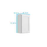 RELIABILT Parkstone 12-in W x 30-in H x 12-in D White Wall Fully Assembled Plywood Cabinet (Shaker Door Style)