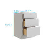 RELIABILT Parkstone 21-in W x 34.5-in H x 24-in D Grey 3-Drawer Base Fully Assembled Plywood Cabinet (Flat Panel Style)