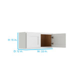 RELIABILT Parkstone 33-in W x 15-in H x 12-in D White Wall Fully Assembled Plywood Cabinet (Shaker Door Style)