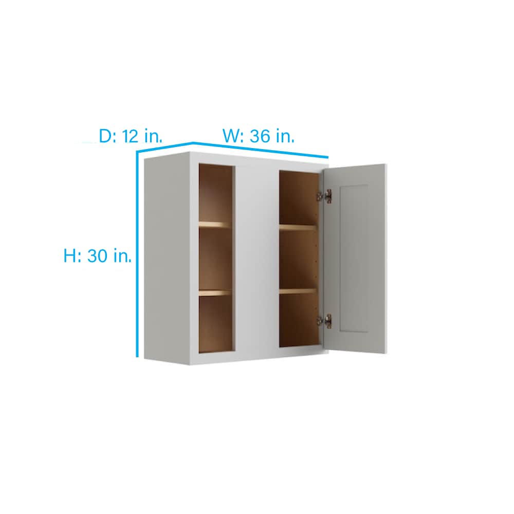 RELIABILT Parkstone 36-in W x 30-in H x 12-in D Grey Blind Wall Fully Assembled Plywood Cabinet (Shaker Door Style)