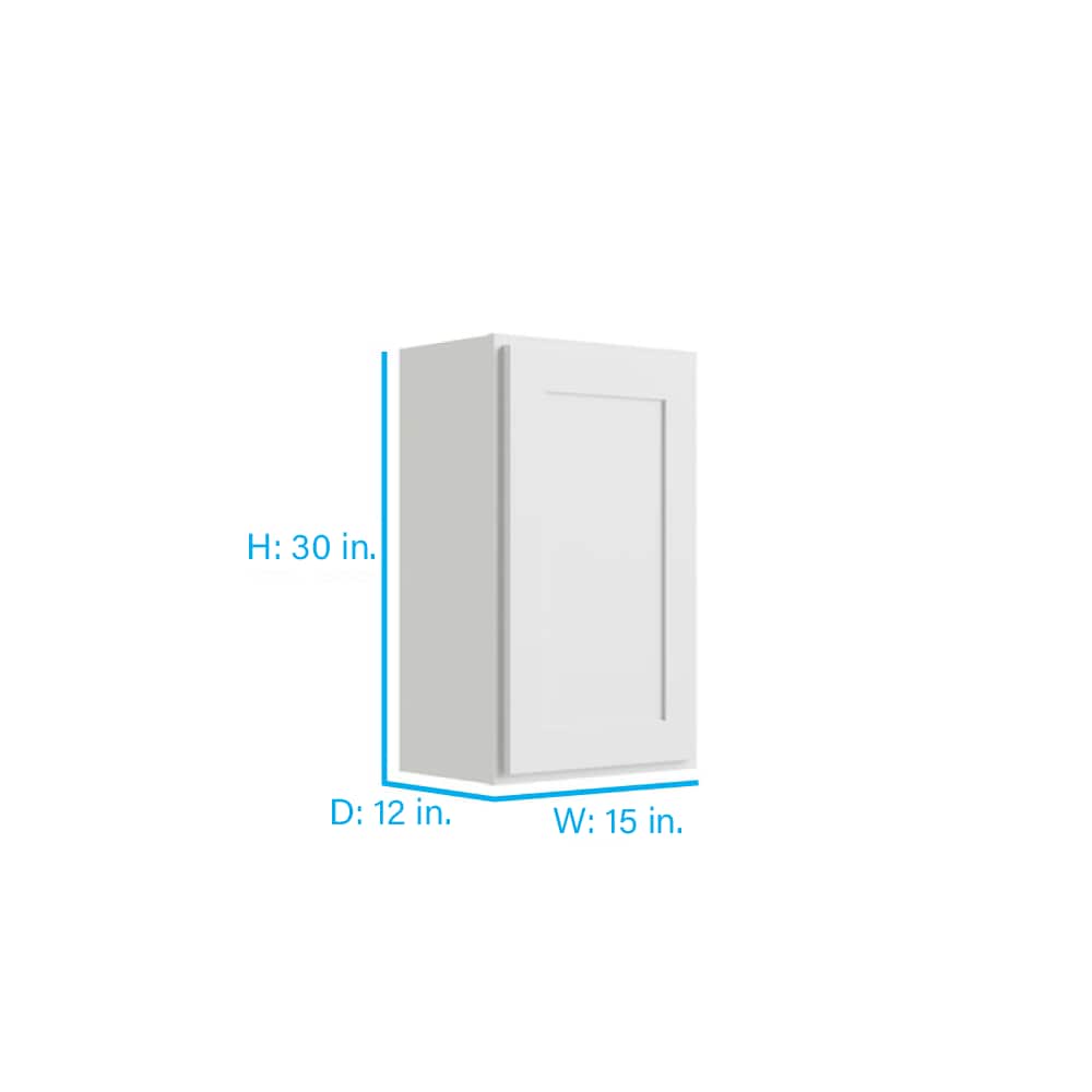 RELIABILT Parkstone 15-in W x 30-in H x 12-in D White Wall Fully Assembled Plywood Cabinet (Shaker Door Style)