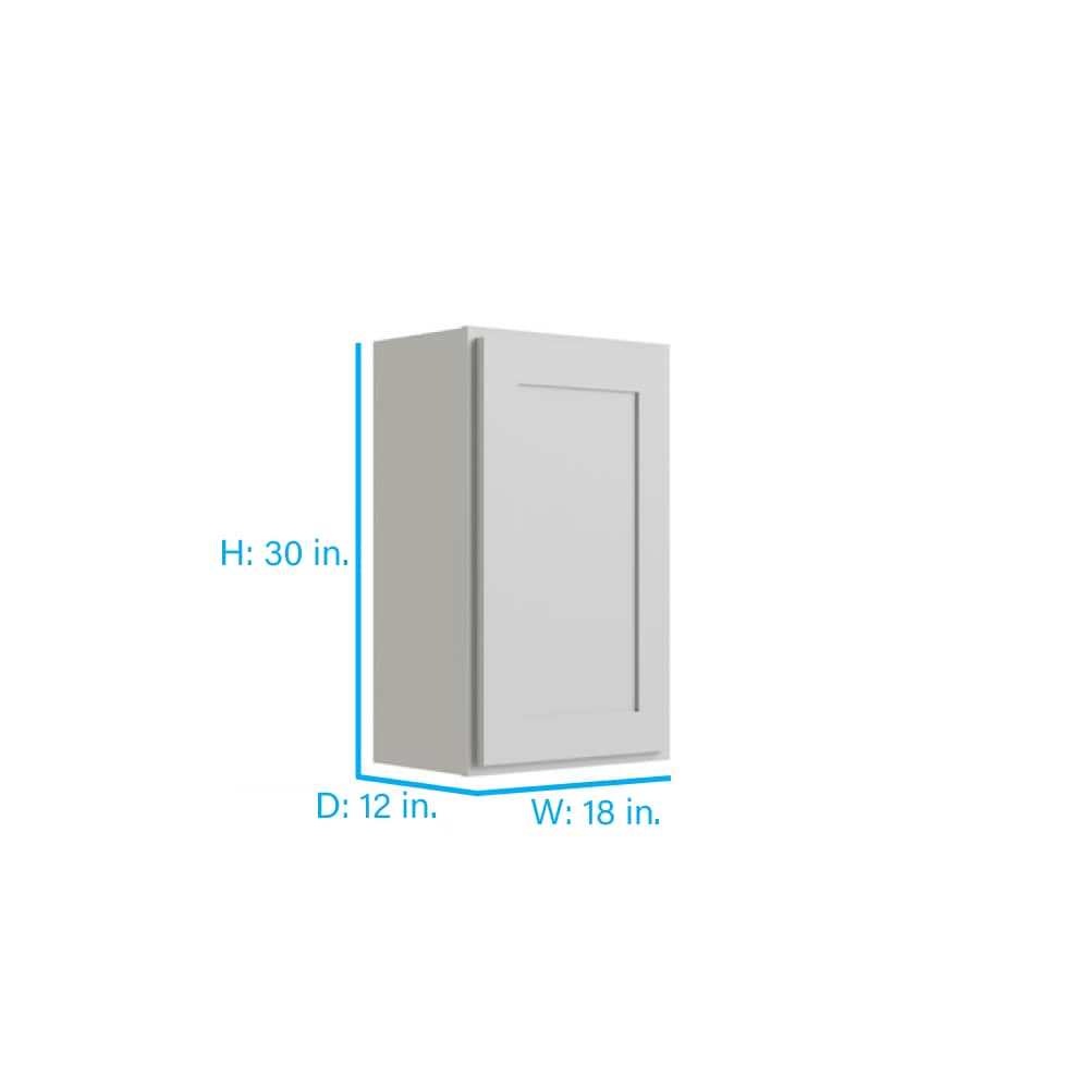 RELIABILT Parkstone 18-in W x 30-in H x 12-in D Grey Wall Fully Assembled Plywood Cabinet (Shaker Door Style)