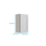RELIABILT Parkstone 18-in W x 30-in H x 12-in D Grey Wall Fully Assembled Plywood Cabinet (Shaker Door Style)