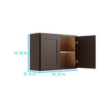 RELIABILT Parkstone 27-in W x 24-in H x 12-in D Espresso Wall Fully Assembled Plywood Cabinet (Shaker Door Style)
