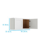 RELIABILT Parkstone 24-in W x 18-in H x 12-in D White Wall Fully Assembled Plywood Cabinet (Shaker Door Style)