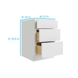 RELIABILT Parkstone 21-in W x 34.5-in H x 24-in D White 3-Drawer Base Fully Assembled Plywood Cabinet (Flat Panel Style)