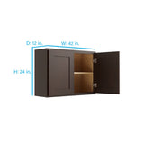 RELIABILT Parkstone 42-in W x 24-in H x 12-in D Espresso Wall Fully Assembled Plywood Cabinet (Shaker Door Style)