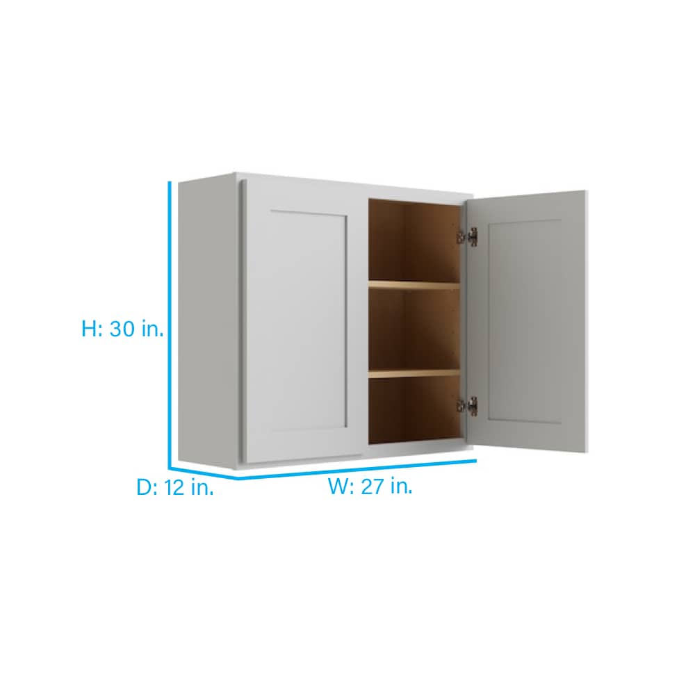 RELIABILT 27-in W x 30-in H x 12-in D Grey Wall Fully Assembled Plywood Cabinet (Shaker Door Style)