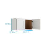 RELIABILT Parkstone 27-in W x 18-in H x 12-in D White Wall Fully Assembled Plywood Cabinet (Shaker Door Style)