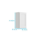 RELIABILT Parkstone 18-in W x 42-in H x 12-in D White Wall Fully Assembled Plywood Cabinet (Shaker Door Style)