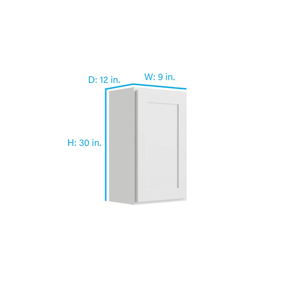 RELIABILT Parkstone 9-in W x 30-in H x 12-in D White Wall Fully Assembled Plywood Cabinet (Shaker Door Style)