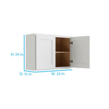 RELIABILT Parkstone 33-in W x 24-in H x 12-in D White Wall Fully Assembled Plywood Cabinet (Shaker Door Style)