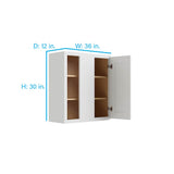 RELIABILT Parkstone 36-in W x 30-in H x 12-in D White Blind Wall Fully Assembled Plywood Cabinet (Shaker Door Style)