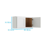 RELIABILT Parkstone 30-in W x 18-in H x 12-in D White Wall Fully Assembled Plywood Cabinet (Shaker Door Style)