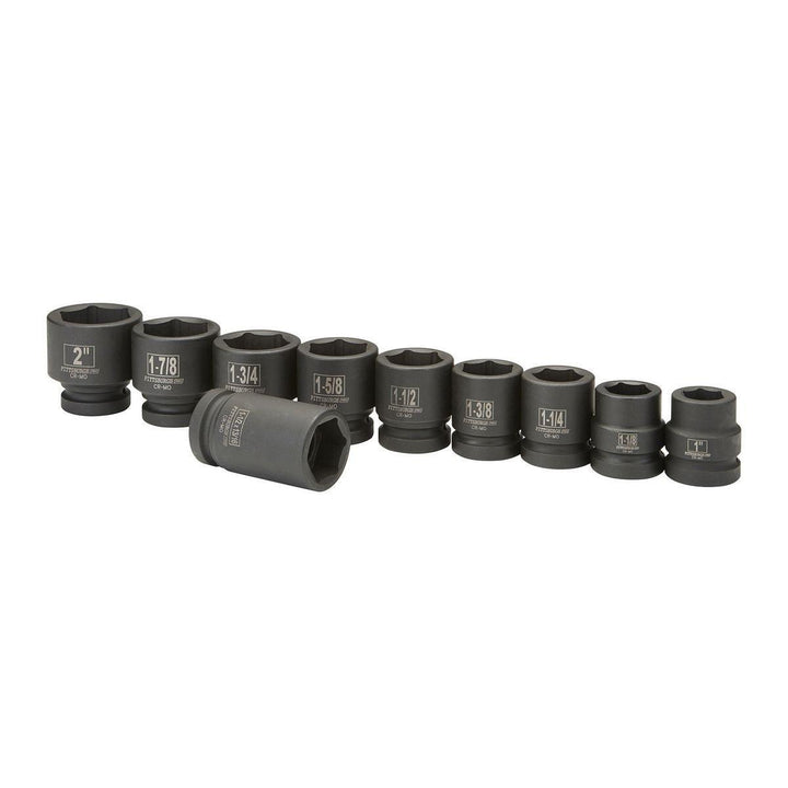 1 in. Drive SAE Impact Socket Set, 10 Pc.