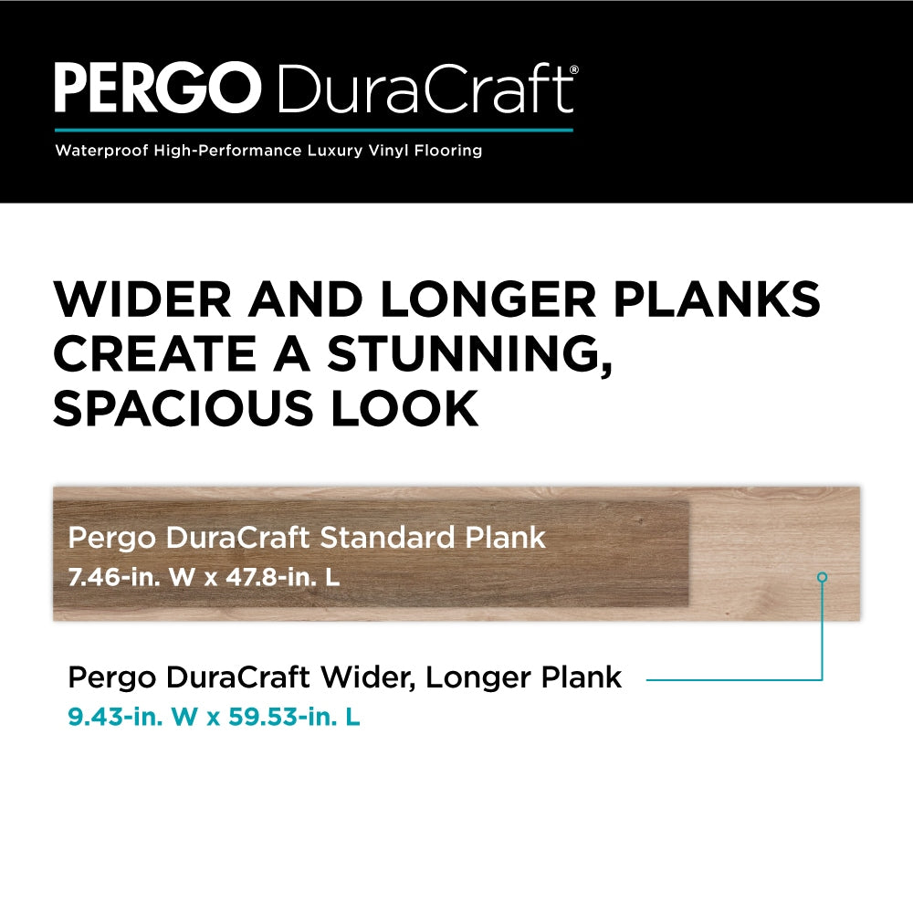 Pergo DuraCraft Seville Oak 59" Waterproof Vinyl Plank Flooring 23.39 sq ft/Carton