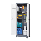 SINOFURN White 3-Shelf Office Cabinet