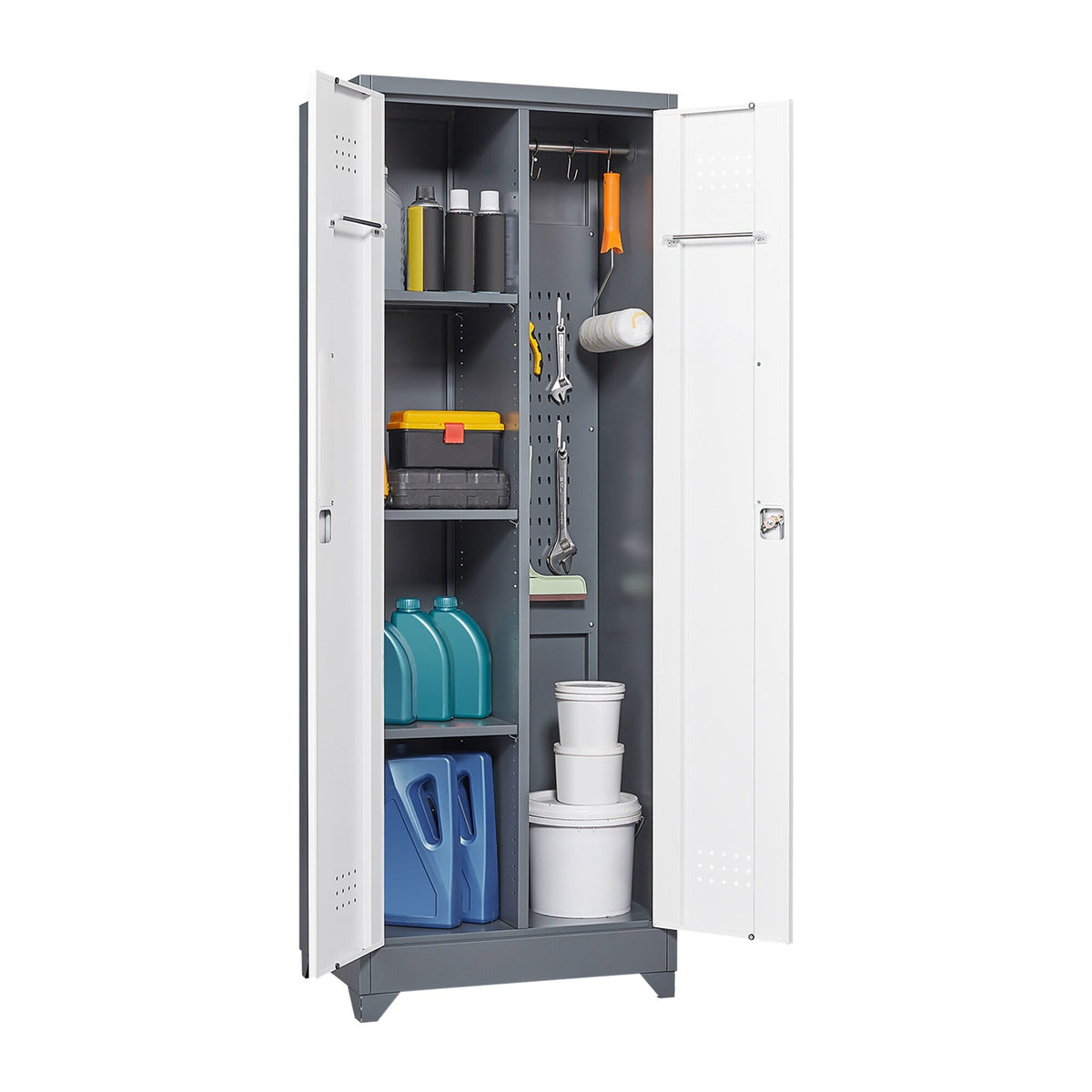 SINOFURN White 3-Shelf Office Cabinet