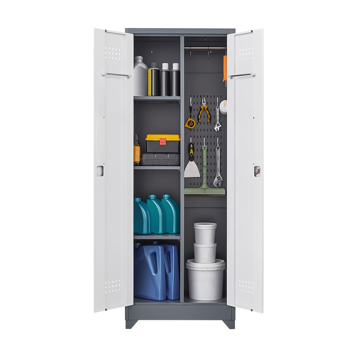 SINOFURN White 3-Shelf Office Cabinet
