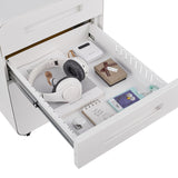 SINOFURN White 3-Drawer 15.8-in File Cabinet