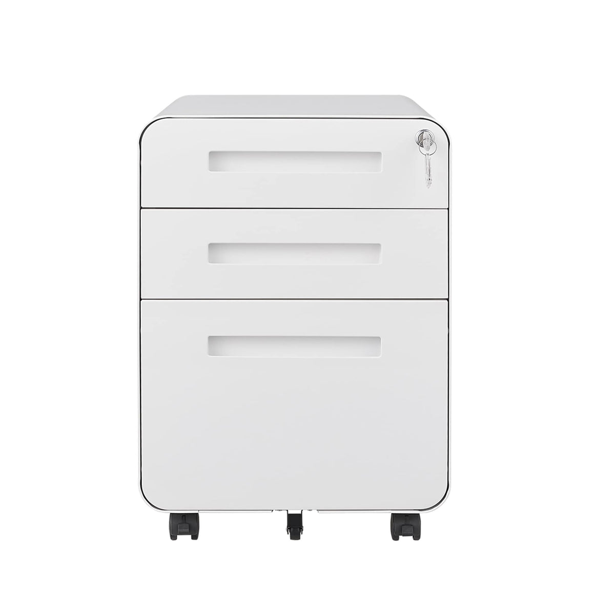 SINOFURN White 3-Drawer 15.8-in File Cabinet