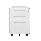 SINOFURN White 3-Drawer 15.8-in File Cabinet