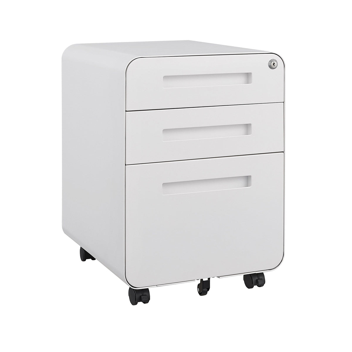 SINOFURN White 3-Drawer 15.8-in File Cabinet