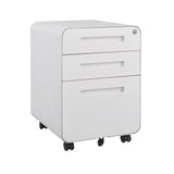 SINOFURN White 3-Drawer 15.8-in File Cabinet